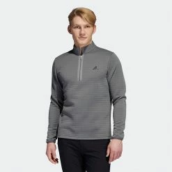Adidas DWR 1/4 Zip Golf Sweater 11 Adidas DWR 1/4 Zip Golf Sweater -Golf Shirts Sales Adidas AW22 DWR Quarter Zip Left Chest HM8281 SWADI324 Grey Four Model 1