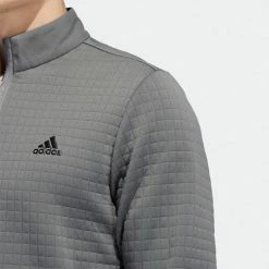 Adidas DWR 1/4 Zip Golf Sweater 12 Adidas DWR 1/4 Zip Golf Sweater -Golf Shirts Sales Adidas AW22 DWR Quarter Zip Left Chest HM8281 SWADI324 Grey Four Model 2