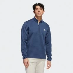 Adidas DWR 1/4 Zip Golf Sweater 11 Adidas DWR 1/4 Zip Golf Sweater -Golf Shirts Sales Adidas AW22 DWR Quarter Zip Left Chest HM8282 SWADI323 Crew Navy Model 1