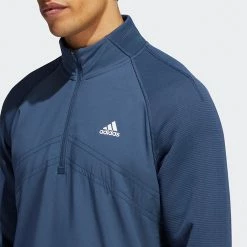 Adidas Statement 1/4 Zip Golf Sweater 15 Adidas Statement 1/4 Zip Golf Sweater -Golf Shirts Sales Adidas AW22 Fleece Quarter Zip Pullover HT1322 SWADI313 Crew Navy Model 2