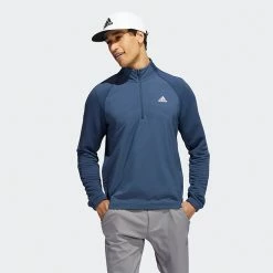 Adidas Statement 1/4 Zip Golf Sweater 17 Adidas Statement 1/4 Zip Golf Sweater -Golf Shirts Sales Adidas AW22 Fleece Quarter Zip Pullover HT1322 SWADI313 Crew Navy Model 4