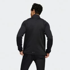 Adidas Statement 1/4 Zip Golf Sweater 13 Adidas Statement 1/4 Zip Golf Sweater -Golf Shirts Sales Adidas AW22 Fleece Quarter Zip Pullover HT1323 SWADI312 Black Model 3