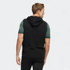 Adidas Statement Full Zip Hooded Golf Vest 13 Adidas Statement Full Zip Hooded Golf Vest -Golf Shirts Sales Adidas AW22 Hoodie Vest HF6566 SWADI314 L Black Model 3