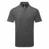 Adidas Texture Stripe Golf Polo Shirt -Golf Shirts Sales Adidas AW22 Texture Stripe Polo Shirt HM7392 SHADI697 Black Grey Front