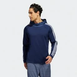 Adidas 3 Stripe COLD.RDY Golf Hoodie 14 Adidas 3 Stripe COLD.RDY Golf Hoodie -Golf Shirts Sales Adidas AW22 Three Stripe Cold.Rdy Hoodie HS4813 SWADI318 Collegiate Navy Model 1
