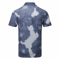 Adidas Flower Mesh Golf Polo Shirt -Golf Shirts Sales Adidas SS23 Flower Mesh Polo HS1131 SHADI715 S White Collegiate Navy Back