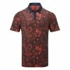Adidas Mesh Print Golf Polo Shirt 2 Adidas Mesh Print Golf Polo Shirt -Golf Shirts Sales Adidas SS23 Mesh Print Polo IB3803 SHADI709 S Collegiate Navy Red Front