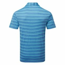 Adidas Two Colour Stripe Polo Shirt -Golf Shirts Sales Adidas SS23 Two Colour Stripe Polo HR8009 SHADI732 S Blue Fusion Preloved Blue Back