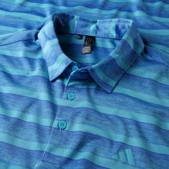 Adidas Two Colour Stripe Polo Shirt -Golf Shirts Sales Adidas SS23 Two Colour Stripe Polo HR8009 SHADI732 S Blue Fusion Preloved Blue Detail