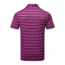 Adidas Two Colour Stripe Polo Shirt -Golf Shirts Sales Adidas SS23 Two Colour Stripe Polo HR8010 SHADI733 S Black Lucid Fuchsia Back