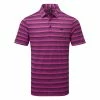 Adidas Two Colour Stripe Polo Shirt -Golf Shirts Sales Adidas SS23 Two Colour Stripe Polo HR8010 SHADI733 S Black Lucid Fuchsia Front