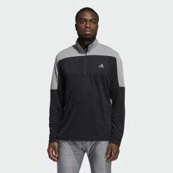 Adidas UPF Lightweight 1/4 Zip Golf Sweater 11 Adidas UPF Lightweight 1/4 Zip Golf Sweater -Golf Shirts Sales Adidas SS21 UPF Lightweight 1 4 Zip Sweater GR0756 Code SWADI269 Black Model 1