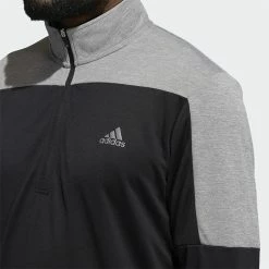 Adidas UPF Lightweight 1/4 Zip Golf Sweater 12 Adidas UPF Lightweight 1/4 Zip Golf Sweater -Golf Shirts Sales Adidas SS21 UPF Lightweight 1 4 Zip Sweater GR0756 Code SWADI269 Black Model 2
