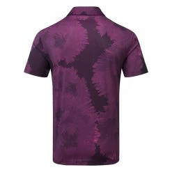 Adidas Flower Mesh Golf Polo Shirt -Golf Shirts Sales Adidas SS23 Flower Mesh Polo HS7618 SHADI717 Black Lucid Fuchsia Back