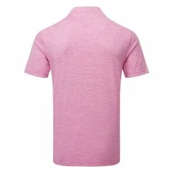 Adidas Texture Stripe Golf Polo Shirt -Golf Shirts Sales Adidas SS23 Texture Stripe Polo HR9070 SHADI728 Lucid Fuchsia White Back