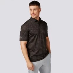 Oscarjacobson Oscar Jacobson Barton Golf Polo Shirt -Golf Shirts Sales Barton Polo OJTS0027 Code SHOSC179 Black Model 1