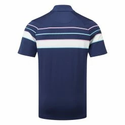 Callaway Resort Ventilated Shoulder Block Print Golf Polo Shirt -Golf Shirts Sales Callaway AW22 Resort Ventilated Shoulder Block Polo Shirt CGKSC0B0 410 SHCAL260 S Peacoat Back