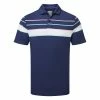Callaway Resort Ventilated Shoulder Block Print Golf Polo Shirt -Golf Shirts Sales Callaway AW22 Resort Ventilated Shoulder Block Polo Shirt CGKSC0B0 410 SHCAL260 S Peacoat Front