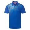 Callaway X-Series Asymmetric Street Mural Print Golf Polo Shirt -Golf Shirts Sales Callaway AW22 X Series Asymmetric Street Mural Print Polo Shirt CGKSC025 973 SHCAL256 XS Limoges Front