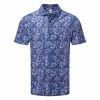 Callaway Geo Print Golf Polo Shirt 1 Callaway Geo Print Golf Polo Shirt -Golf Shirts Sales Callaway SS22 Geo Print Golf Polo Shirt Peacoat CGKSC0A2 410 SHCAL193 Front
