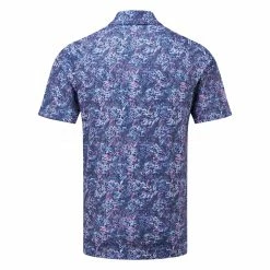Callaway Geo Print Golf Polo Shirt 7 Callaway Geo Print Golf Polo Shirt -Golf Shirts Sales Callaway SS22 Geo Print Golf Polo Shirt Peacoat CGKSC0A2 410 SHCAL193 back