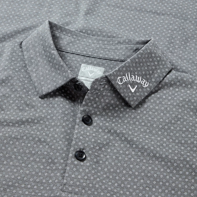 Callaway Soft Touch Micro Print Golf Polo Shirt Caviar 4 Callaway Soft Touch Micro Print Golf Polo Shirt Caviar - Image 2