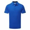 Callaway Stitched Colour Block Golf Polo Shirt -Golf Shirts Sales Callaway SS22 Swing Tech Solid Polo Shirt Magnetic Blue CGKSA0D7 496 SHCAL222 M Front