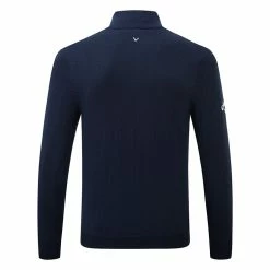 Callaway Merino Windstopper 1/4 Zip Golf Sweater -Golf Shirts Sales Callaway AW19 Windstopper Zipped 1 4 Zip Sweater CGGF7079 410 Code SWCAL043 Peacoat back