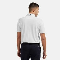 FootJoy Stretch Pique Solid Golf Polo Shirt 13 FootJoy Stretch Pique Solid Golf Polo Shirt -Golf Shirts Sales FOOTJOY 91823 FJ PERF SS SHIRT ATH WHITE Model 3