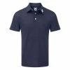 FootJoy Stretch Pique Solid Golf Polo Shirt 1 FootJoy Stretch Pique Solid Golf Polo Shirt -Golf Shirts Sales FOOTJOY PERF SS SHIRT ATH NAVY FRONT