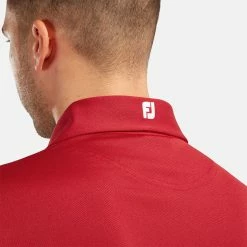 FootJoy Stretch Pique Solid Golf Polo Shirt -Golf Shirts Sales FOOTJOY PERF SS SHIRT ATH RED Model 2