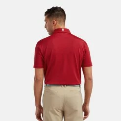 FootJoy Stretch Pique Solid Golf Polo Shirt -Golf Shirts Sales FOOTJOY PERF SS SHIRT ATH RED Model 3
