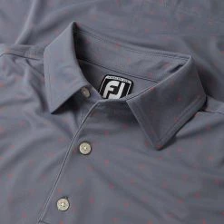 FootJoy Smooth Pique FJ Print Golf Polo Shirt -Golf Shirts Sales FootJoy SS21 Smooth Pique FJ Print Polo Shirt 90358 Code SHFOO162 M Slate Coral Detail