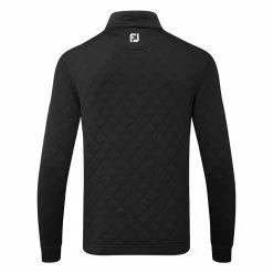 FootJoy Diamond Jacquard Chill-Out 1/4 Zip Golf Pullover 10 FootJoy Diamond Jacquard Chill-Out 1/4 Zip Golf Pullover -Golf Shirts Sales FootJoy SS22 Diamond Jacquard Chill Out 1 4 Zip Golf Sweater Black Grey 88451 Back