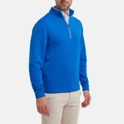 FootJoy Diamond Jacquard Chill-Out 1/4 Zip Golf Pullover 11 FootJoy Diamond Jacquard Chill-Out 1/4 Zip Golf Pullover -Golf Shirts Sales FootJoy SS22 Diamond Jacquard Chill Out 1 4 Zip Golf Sweater Cobalt White 88454 model 1