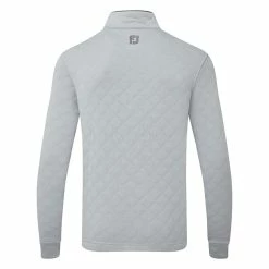 FootJoy Diamond Jacquard Chill-Out 1/4 Zip Golf Pullover 10 FootJoy Diamond Jacquard Chill-Out 1/4 Zip Golf Pullover -Golf Shirts Sales FootJoy SS22 Diamond Jacquard Chill Out 1 4 Zip Golf Sweater Grey Charcoal 88453 Back