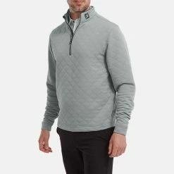 FootJoy Diamond Jacquard Chill-Out 1/4 Zip Golf Pullover 11 FootJoy Diamond Jacquard Chill-Out 1/4 Zip Golf Pullover -Golf Shirts Sales FootJoy SS22 Diamond Jacquard Chill Out 1 4 Zip Golf Sweater Grey Charcoal 88453 model 1