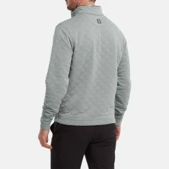 FootJoy Diamond Jacquard Chill-Out 1/4 Zip Golf Pullover 13 FootJoy Diamond Jacquard Chill-Out 1/4 Zip Golf Pullover -Golf Shirts Sales FootJoy SS22 Diamond Jacquard Chill Out 1 4 Zip Golf Sweater Grey Charcoal 88453 model 3