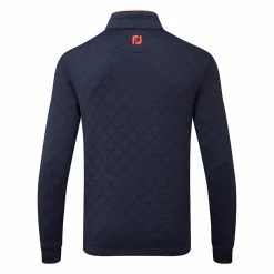 FootJoy Diamond Jacquard Chill-Out 1/4 Zip Golf Pullover 10 FootJoy Diamond Jacquard Chill-Out 1/4 Zip Golf Pullover -Golf Shirts Sales FootJoy SS22 Diamond Jacquard Chill Out 1 4 Zip Golf Sweater Navy Bright Red 88452 Back