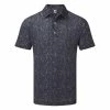 FootJoy Digital Camo FJ Print Lisle Golf Polo Shirt 2 FootJoy Digital Camo FJ Print Lisle Golf Polo Shirt -Golf Shirts Sales FootJoy SS22 Digital Camo FJ Print Lisle Golf Polo Shirt Navy 88436 Front