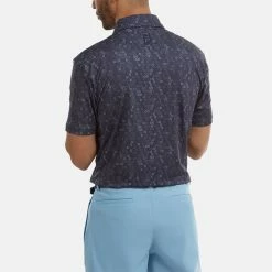 FootJoy Digital Camo FJ Print Lisle Golf Polo Shirt 13 FootJoy Digital Camo FJ Print Lisle Golf Polo Shirt -Golf Shirts Sales FootJoy SS22 Digital Camo FJ Print Lisle Golf Polo Shirt Navy 88436 model 3