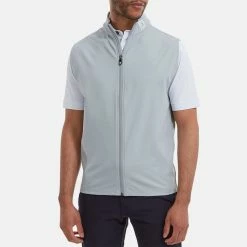 FootJoy Knit Full Zip Golf Vest 11 FootJoy Knit Full Zip Golf Vest -Golf Shirts Sales FootJoy SS22 Knit Full Zip Golf Vest Grey 88457 model 1