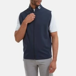 FootJoy Knit Full Zip Golf Vest 11 FootJoy Knit Full Zip Golf Vest -Golf Shirts Sales FootJoy SS22 Knit Full Zip Golf Vest Navy 88456 model 1