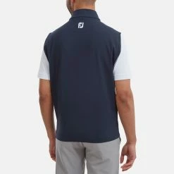 FootJoy Knit Full Zip Golf Vest 13 FootJoy Knit Full Zip Golf Vest -Golf Shirts Sales FootJoy SS22 Knit Full Zip Golf Vest Navy 88456 model 3
