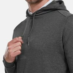 FootJoy Lightweight Golf Hoodie 12 FootJoy Lightweight Golf Hoodie -Golf Shirts Sales FootJoy SS22 Lightweight Golf Hoodie Heather Charcoal 88449 model 2
