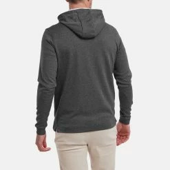 FootJoy Lightweight Golf Hoodie 13 FootJoy Lightweight Golf Hoodie -Golf Shirts Sales FootJoy SS22 Lightweight Golf Hoodie Heather Charcoal 88449 model 3