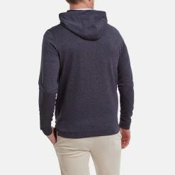FootJoy Lightweight Golf Hoodie 13 FootJoy Lightweight Golf Hoodie -Golf Shirts Sales FootJoy SS22 Lightweight Golf Hoodie Heather Navy 88448 model 3