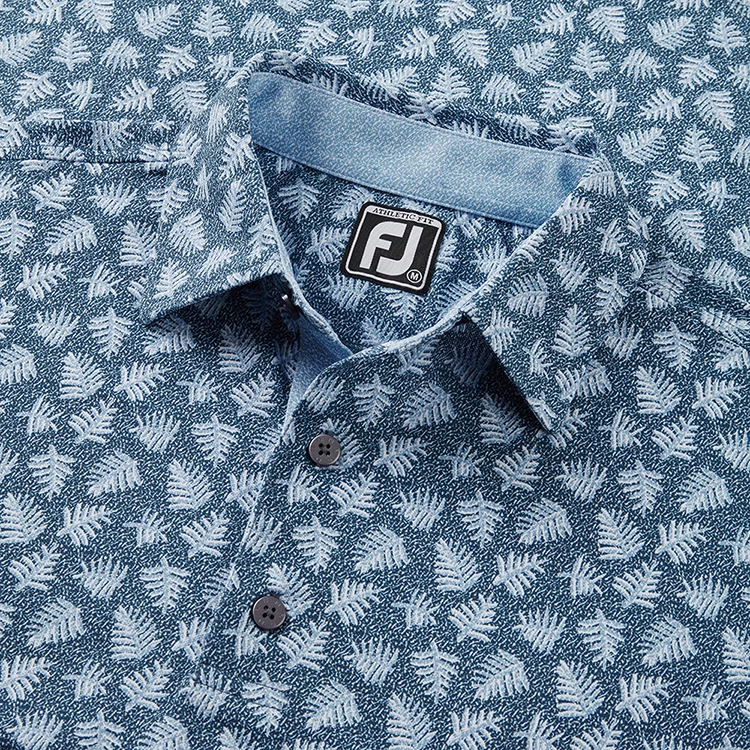 FootJoy Shadow Palm Print Pique Golf Polo Shirt 4 FootJoy Shadow Palm Print Pique Golf Polo Shirt - Image 2