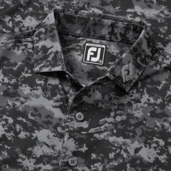 FootJoy Cloud Camo Lisle Golf Polo Shirt 6 FootJoy Cloud Camo Lisle Golf Polo Shirt -Golf Shirts Sales FootJoy SS23 Cloud Camo Lisle Polo Shirt 80003 SHFOO237 S Black Detail