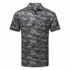 FootJoy Cloud Camo Lisle Golf Polo Shirt 1 FootJoy Cloud Camo Lisle Golf Polo Shirt -Golf Shirts Sales FootJoy SS23 Cloud Camo Lisle Polo Shirt 80003 SHFOO237 S Black Front